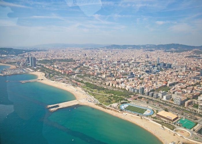 Barcelona Coastline Helicopter Flight 7 Minutes