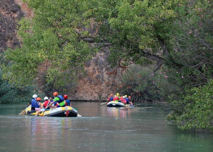 Rafting in the Almadenes Canyon with a Visit to two Caves and Rock Art