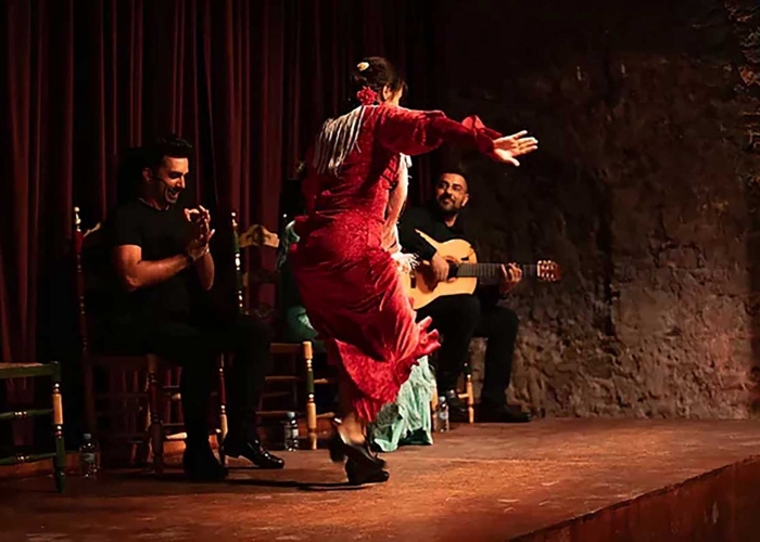  Recorrido a pie por el Casco Antiguo de Barcelona, Espectáculo de Flamenco y Cena en un Tour de Tapas en el Distrito de El Born