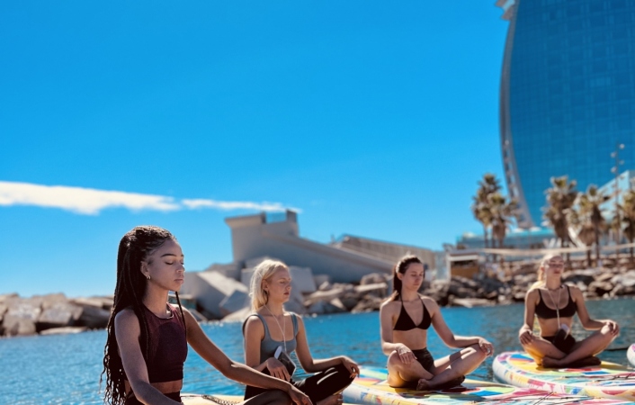 Yoga Class on a Paddleboard